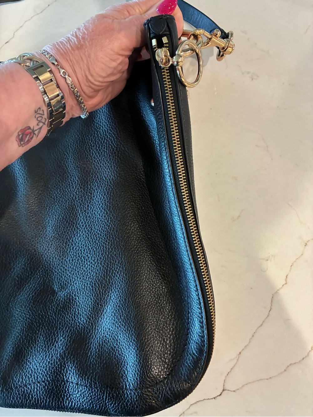 Rebecca Minkoff Black Pebbled Leather Shoulder Bag - Picture 3 of 8